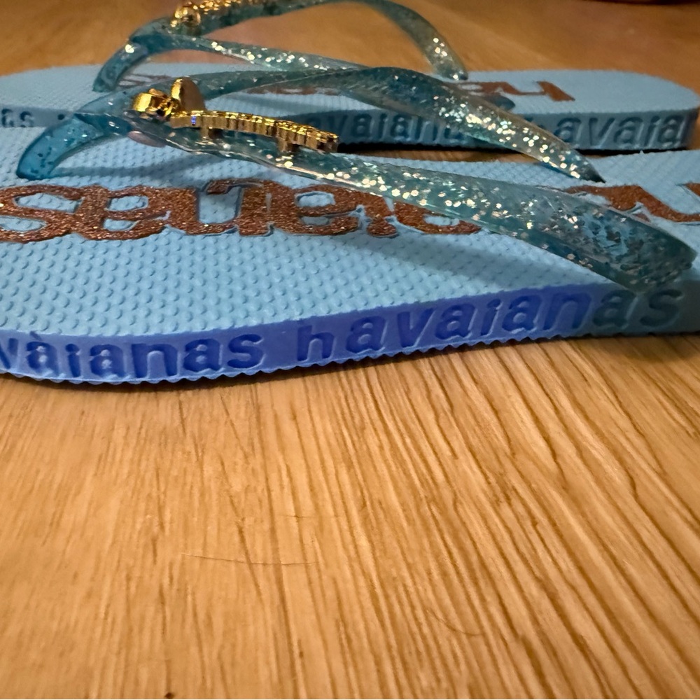 Havaianas Blue Glitter Flip Flops